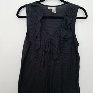 DKNY JEANS Sleeveless Ruffle Front Blouse - Used